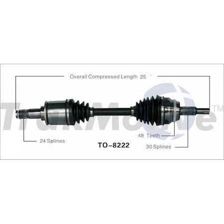 Surtrack Axle Cv Axle Shaft, To-8222 TO-8222